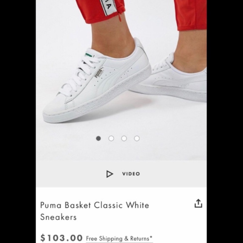 Puma Basket Classic White Leather Sneakers